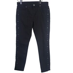 Blank NYC Jeans‎ 28 Womens Skinny Leg Mid Rise Black Studded Dark Wash Denim